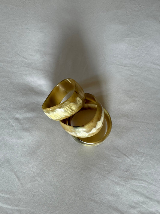 Natural buffalo horn bracelet set